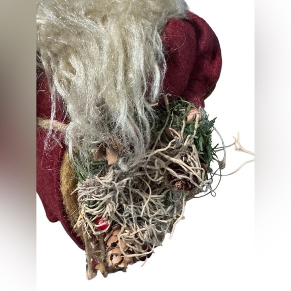 Vintage Saint Nick Santa Clause Table Decoration Felt Hand Painted Face 16" - Picture 4 of 10